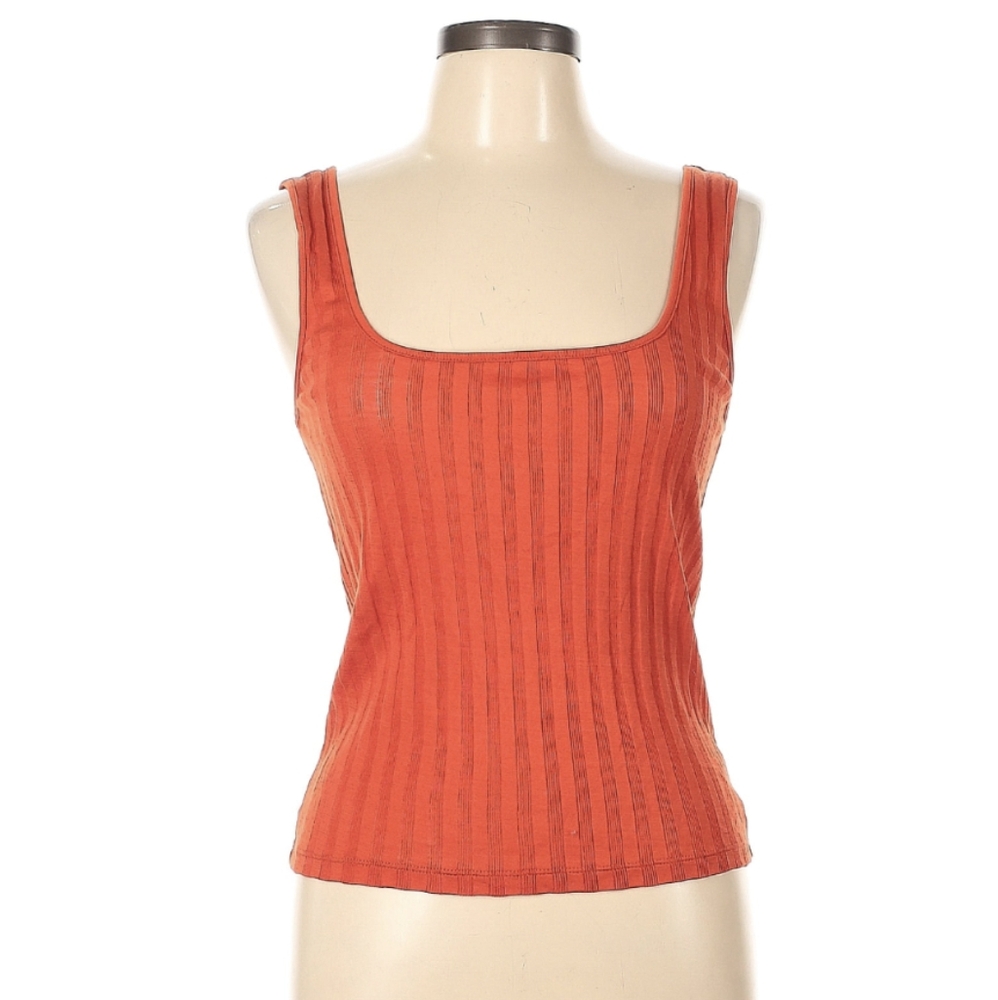 NWT Vince. Orange Cotton Sleeveless Shirt - L